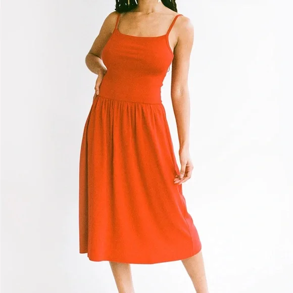 Gil Rodriguez LaPointe Dropwaist Midi Dress - Tomate - Picture 6 of 8